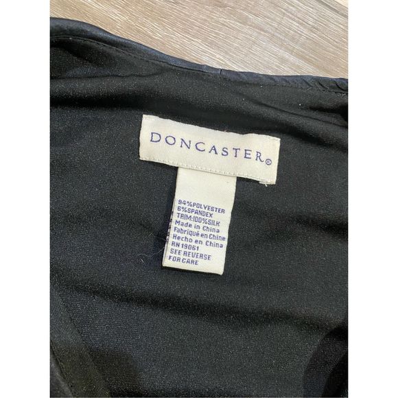 Doncaster Cascading Ruffle Black Silk Sleeveless Blouse, Size Small - Picture 4 of 11